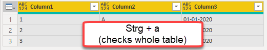 change the types of all columns