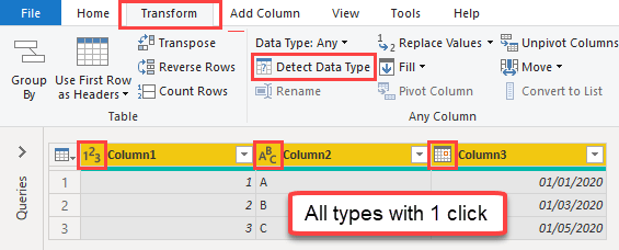 change all column types at once